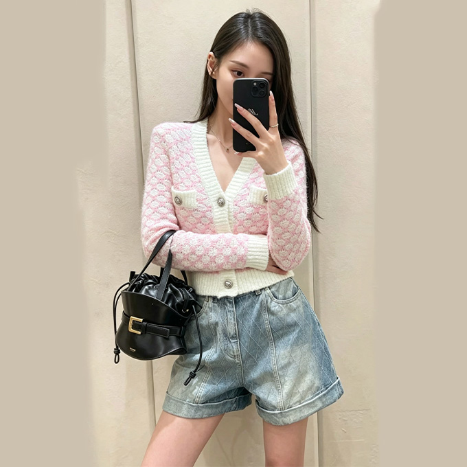 balmain knit v-neck cropped cardigan